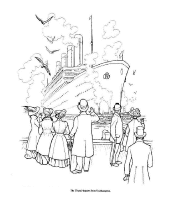A coloring page of the titanic